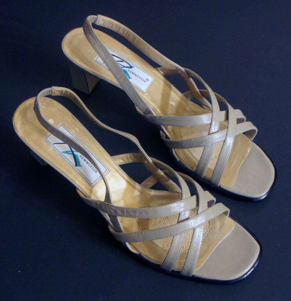 Ros Hommerson Ladies Dress Heels Beige Leather size 12N